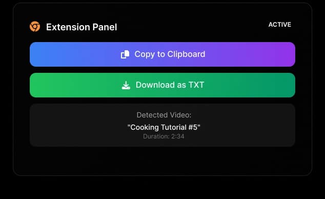 TokScript Chrome extension panel overlay on a TikTok video page